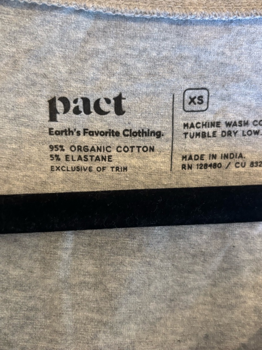 NWOT Pact ethical sustainable organic cotton scoop neck crop tank Cloud Knit - Picture 3 of 4